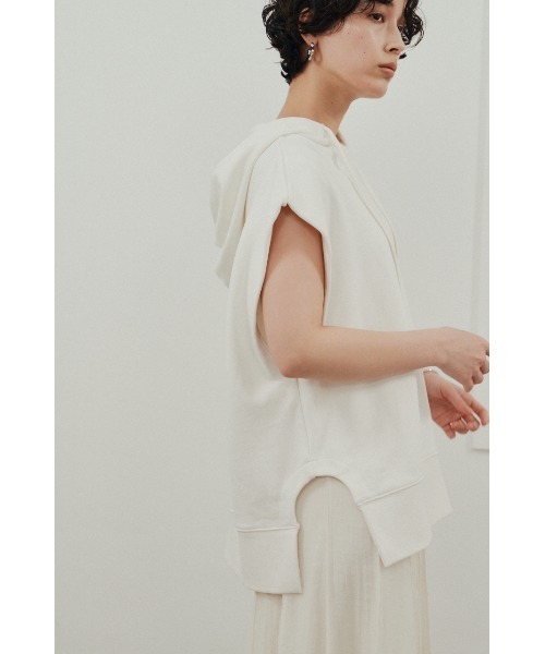 STYLEMIXER(スタイルミキサー)の「ルーズフーディーカットトップ(Tシャツ/カットソー・レディース・ホワイト/ブラック/杢グレー・FREE)」の11枚目の写真