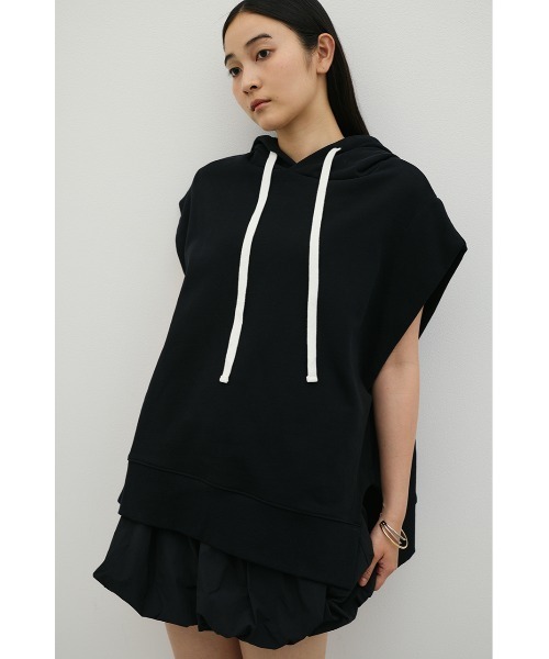STYLEMIXER(スタイルミキサー)の「ルーズフーディーカットトップ(Tシャツ/カットソー・レディース・ホワイト/ブラック/杢グレー・FREE)」の15枚目の写真
