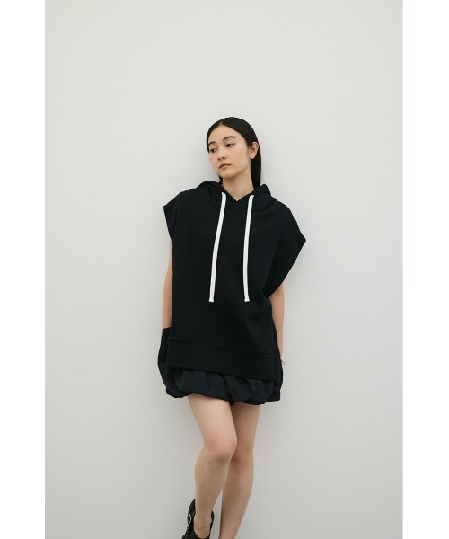 STYLEMIXER(スタイルミキサー)の「ルーズフーディーカットトップ(Tシャツ/カットソー・レディース・ホワイト/ブラック/杢グレー・FREE)」の16枚目の写真