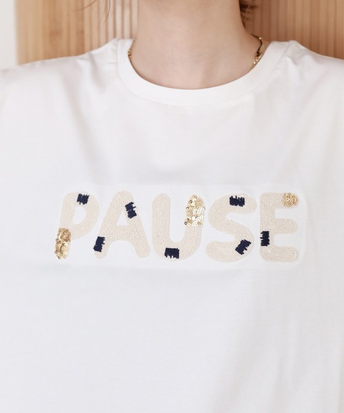 FUNALIVE（ファンアライブ）の「クールタッチコード刺繍スパンコールT 半袖（Tシャツ/カットソー・レディース・オフホワイト/ブラック・FREE）」の11枚目の写真