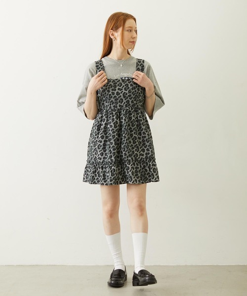 MILKFED.(ミルクフェド)の「LEOPARD PRINT MINI DRESS(ワンピース・レディース・ベージュ/ブラック・ONE SIZE)」の4枚目の写真