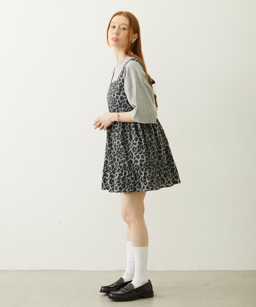 MILKFED.(ミルクフェド)の「LEOPARD PRINT MINI DRESS(ワンピース・レディース・ベージュ/ブラック・ONE SIZE)」の6枚目の写真