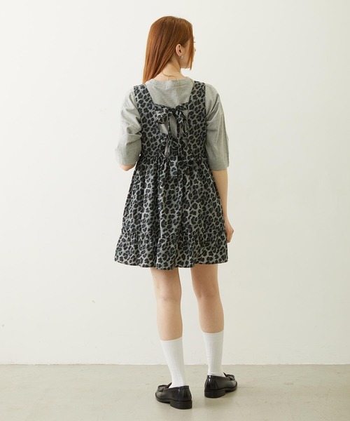 MILKFED.(ミルクフェド)の「LEOPARD PRINT MINI DRESS(ワンピース・レディース・ベージュ/ブラック・ONE SIZE)」の8枚目の写真