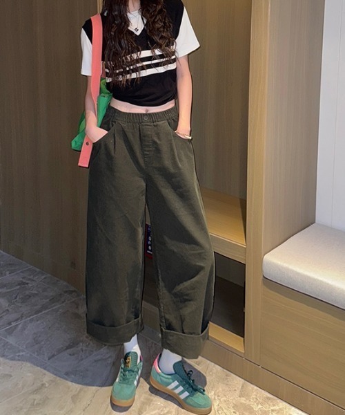 FAVORITO(ファヴォリート)の「ハイウエストパンツ(その他パンツ・レディース・パープル/ネイビー/イエロー/ベージュ/ダークグリーン・XL/L/M/S)」の17枚目の写真