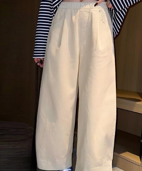FAVORITO(ファヴォリート)の「ハイウエストパンツ(その他パンツ・レディース・パープル/ネイビー/イエロー/ベージュ/ダークグリーン・XL/L/M/S)」の7枚目の写真