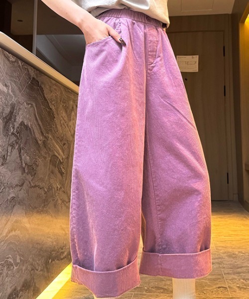 FAVORITO(ファヴォリート)の「ハイウエストパンツ(その他パンツ・レディース・パープル/ネイビー/イエロー/ベージュ/ダークグリーン・XL/L/M/S)」の21枚目の写真