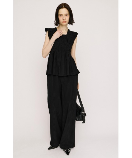 SLY(スライ)の「SEERSUCKER ARM FRILL TOPS シアーサッカーアームフリルトップス 春服 夏服(シャツ/ブラウス・レディース・ホワイト/ブラック・FREE)」の15枚目の写真