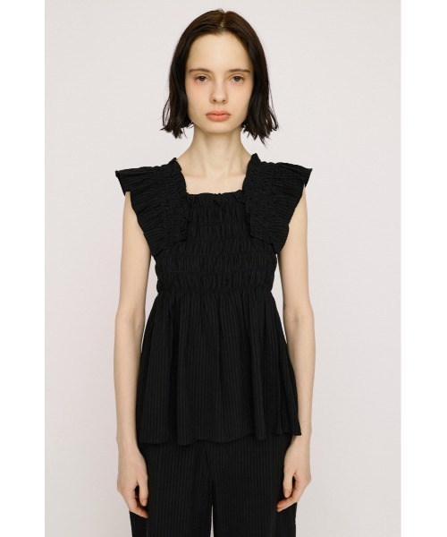 SLY(スライ)の「SEERSUCKER ARM FRILL TOPS シアーサッカーアームフリルトップス 春服 夏服(シャツ/ブラウス・レディース・ホワイト/ブラック・FREE)」の19枚目の写真