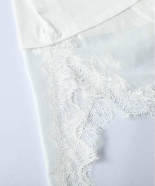 SUGAR BISKET(シュガービスケット)の「シアーレース ドッキング Tシャツ(Tシャツ/カットソー・レディース・ホワイト/ブラック・フリー)」の17枚目の写真
