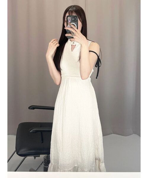 MERCURYDUO（マーキュリーデュオ）の「バックオープンカットワンピース（ワンピース・レディース・ブラック/アイボリー・FREE）」の14枚目の写真