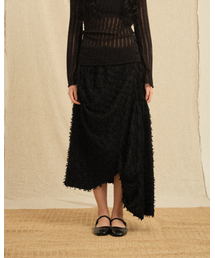 RECULER（ルキュレ）の「Ethnic drape long skirt Black（スカート）」