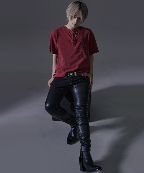 RUDOL(ルドル)の「『RUDOL/ルドル』ピグメント加工ヘンリーネックTEE(Tシャツ/カットソー・メンズ・チャコール/ワイン/アイボリー・M/L)」の21枚目の写真