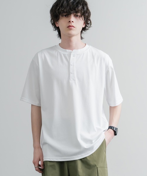 KRIFF MAYER(クリフメイヤー)の「KRIFF MAYER クリフメイヤー 接触冷感・UVカット 夏季GO!TEE ヘンリーネック半袖Tシャツ 2555125(Tシャツ/カットソー・メンズ・ブラック/ブルー/オフホワイト/レッド/ベージュ・M/XL/L)」の6枚目の写真