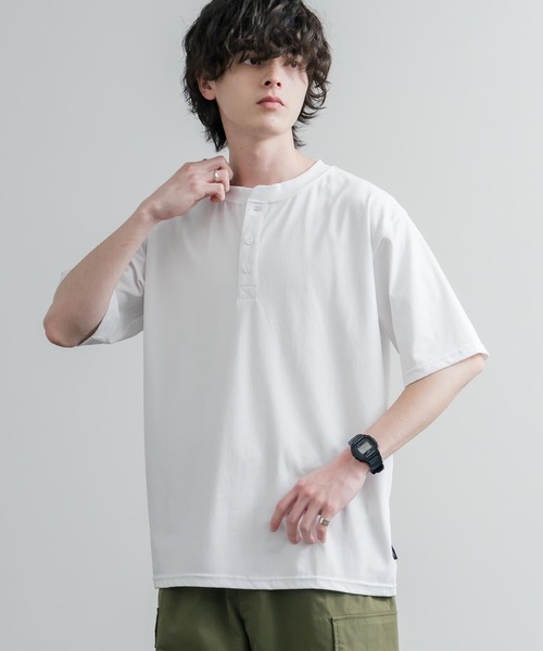 KRIFF MAYER(クリフメイヤー)の「KRIFF MAYER クリフメイヤー 接触冷感・UVカット 夏季GO!TEE ヘンリーネック半袖Tシャツ 2555125(Tシャツ/カットソー・メンズ・ブラック/ブルー/オフホワイト/レッド/ベージュ・M/XL/L)」の7枚目の写真