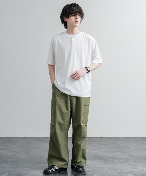 KRIFF MAYER(クリフメイヤー)の「KRIFF MAYER クリフメイヤー 接触冷感・UVカット 夏季GO!TEE ヘンリーネック半袖Tシャツ 2555125(Tシャツ/カットソー・メンズ・ブラック/ブルー/オフホワイト/レッド/ベージュ・M/XL/L)」の9枚目の写真