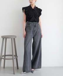別注】＜upper hights for conte＞タックデニムパンツ UN（デニム