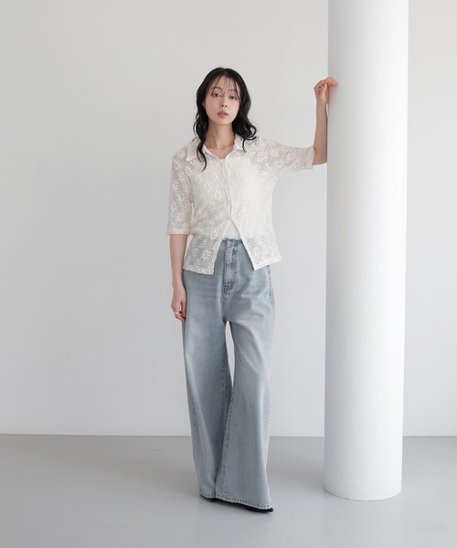 LIAN(リアン)の「ルーズワイドデニムパンツ(デニムパンツ・レディース・ブルー系その他/ブラック/ブルー・SMALL/MEDIUM)」の8枚目の写真