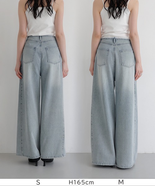 LIAN(リアン)の「ルーズワイドデニムパンツ(デニムパンツ・レディース・ブルー系その他/ブラック/ブルー・SMALL/MEDIUM)」の17枚目の写真