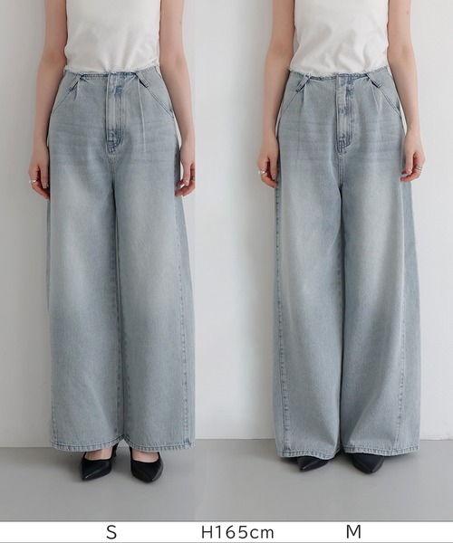 LIAN(リアン)の「ルーズワイドデニムパンツ(デニムパンツ・レディース・ブルー系その他/ブラック/ブルー・SMALL/MEDIUM)」の18枚目の写真