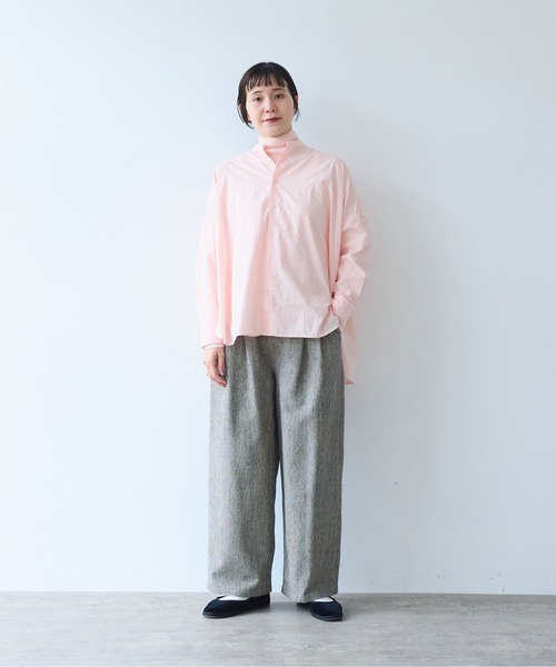 yuni(ユニ )の「Cotton Acryl Wool Tweed 2tuck pants(スラックス・レディース・グレー/ダークブラウン・S/M)」の18枚目の写真