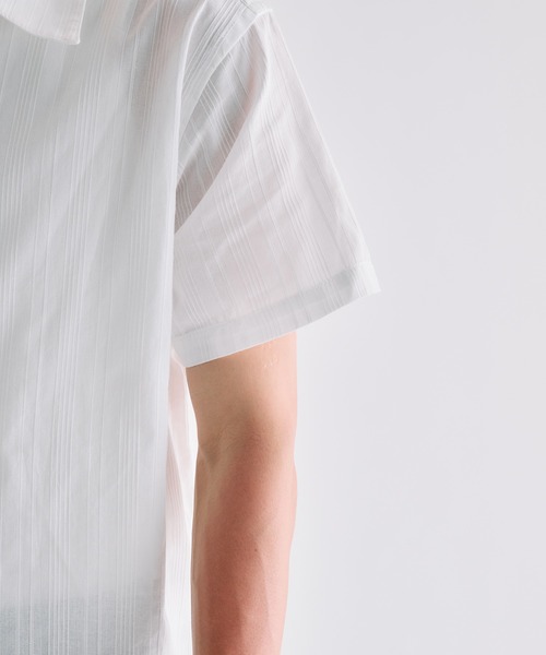 Adoon plain（アドーンプレーン）の「Sheer Random Stripe Shirt / シアーランダムストライプシャツ（シャツ/ブラウス・メンズ・オフホワイト/ブラック/ミント/ライトブルー・LARGE/MEDIUM）」の12枚目の写真