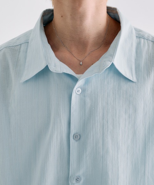 Adoon plain（アドーンプレーン）の「Sheer Random Stripe Shirt / シアーランダムストライプシャツ（シャツ/ブラウス・メンズ・オフホワイト/ブラック/ミント/ライトブルー・LARGE/MEDIUM）」の19枚目の写真