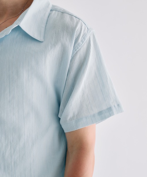 Adoon plain（アドーンプレーン）の「Sheer Random Stripe Shirt / シアーランダムストライプシャツ（シャツ/ブラウス・メンズ・オフホワイト/ブラック/ミント/ライトブルー・LARGE/MEDIUM）」の21枚目の写真