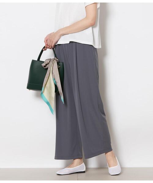 NEWYORKER(ニューヨーカー)の「【ストレッチ】ドライジャージー ドロストイージーパンツ(その他パンツ・レディース・グレー/ブラック・MEDIUM/LARGE)」の1枚目の写真