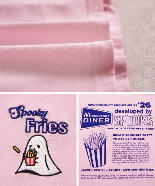 reca(レカ)の「ポテトお化け刺繍&プリントロゴTシャツ(Tシャツ/カットソー・レディース・ブラック/ライトピンク/チョコ・FREE)」の20枚目の写真