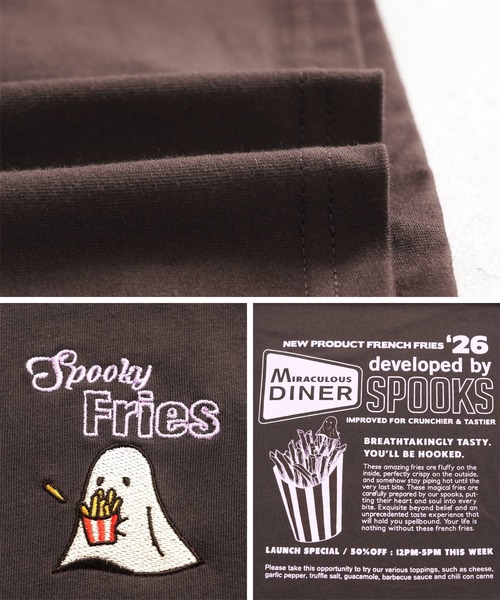 reca(レカ)の「ポテトお化け刺繍&プリントロゴTシャツ(Tシャツ/カットソー・レディース・ブラック/ライトピンク/チョコ・FREE)」の19枚目の写真