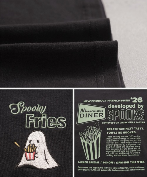 reca(レカ)の「ポテトお化け刺繍&プリントロゴTシャツ(Tシャツ/カットソー・レディース・ブラック/ライトピンク/チョコ・FREE)」の18枚目の写真