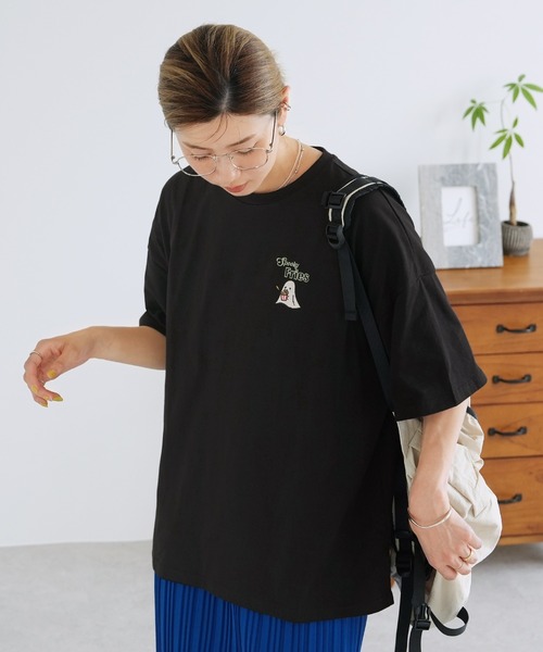 reca(レカ)の「ポテトお化け刺繍&プリントロゴTシャツ(Tシャツ/カットソー・レディース・ブラック/ライトピンク/チョコ・FREE)」の7枚目の写真