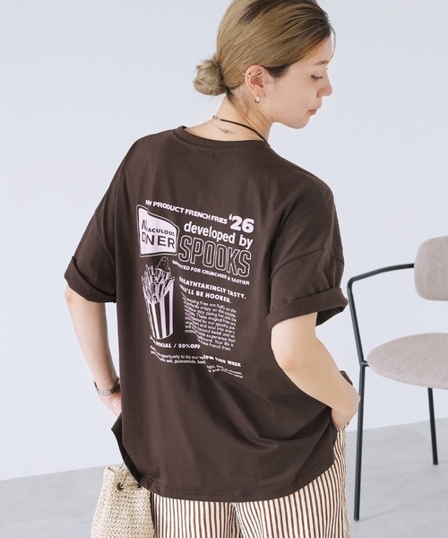 reca(レカ)の「ポテトお化け刺繍&プリントロゴTシャツ(Tシャツ/カットソー・レディース・ブラック/ライトピンク/チョコ・FREE)」の10枚目の写真