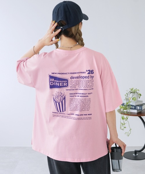 reca(レカ)の「ポテトお化け刺繍&プリントロゴTシャツ(Tシャツ/カットソー・レディース・ブラック/ライトピンク/チョコ・FREE)」の17枚目の写真