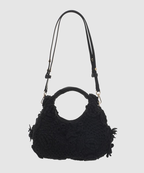 GANNI（ガニー）の「Hobo Mini Crochet（ハンドバッグ・レディース・ブラック・ONE SIZE）」の2枚目の写真