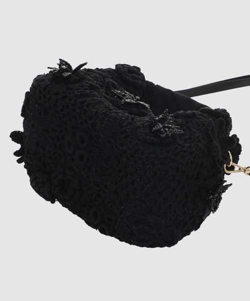 GANNI（ガニー）の「Hobo Mini Crochet（ハンドバッグ・レディース・ブラック・ONE SIZE）」の6枚目の写真