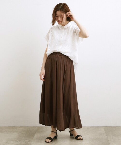 grove(グローブ)の「エアリーシアースカーチョ(その他パンツ・レディース・ブラウン系その他/サックスブルー/ブラック・01/02/03/04/05)」の5枚目の写真