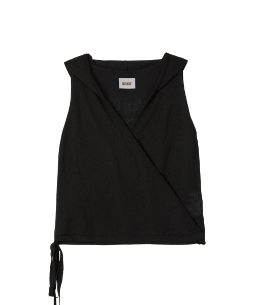 ERER(エルエル)の「Hotfix hooded Sleeveless knit Black(Tシャツ/カットソー・レディース・ブラック・F)」の7枚目の写真