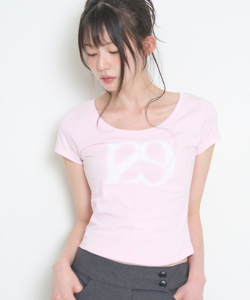 ILLIGO(イリゴ)の「129 ベーシックスリムTシャツ ピンク(Tシャツ/カットソー・レディース・その他・OS)」の2枚目の写真