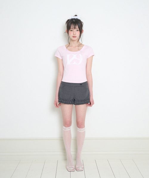 ILLIGO(イリゴ)の「129 ベーシックスリムTシャツ ピンク(Tシャツ/カットソー・レディース・その他・OS)」の8枚目の写真