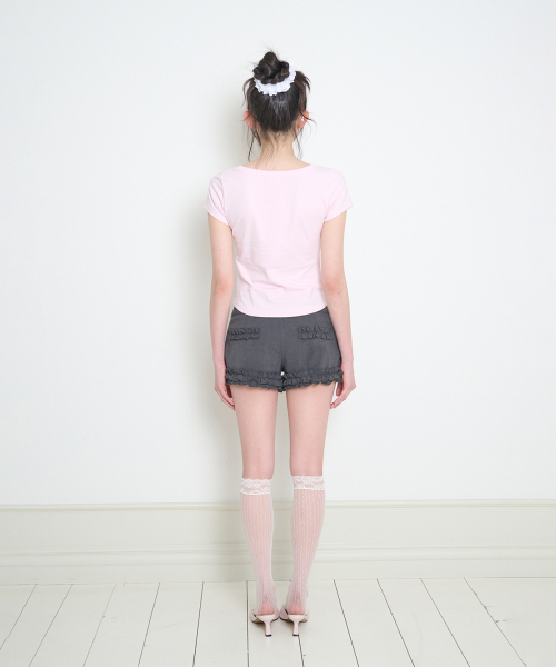 ILLIGO(イリゴ)の「129 ベーシックスリムTシャツ ピンク(Tシャツ/カットソー・レディース・その他・OS)」の10枚目の写真