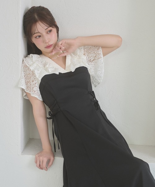 Ambre Neige（アンブルネージュ）の「raffle docking dress / ラッフルドッキングワンピース（ワンピース・レディース・チャコールグレー/ブラック/ネイビー/ベージュ/グレー/ベージュ系その他・FREE）」の19枚目の写真