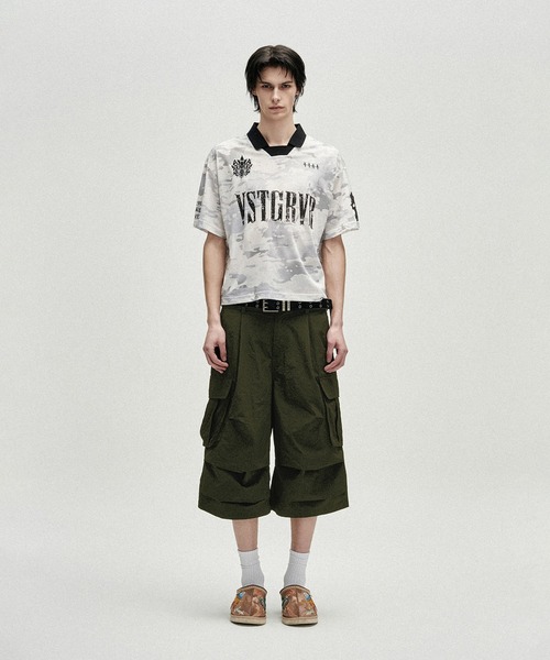 NOT4NERD(ノットフォーナード)の「NOT4NERD/ノットフォーナード/Knee Tuck Parachute Cargo Bermuda Shorts(カーゴパンツ・メンズ・ライトカーキ/ブラック・L/M)」の15枚目の写真