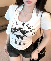 ベルトデザインプリントTシャツ