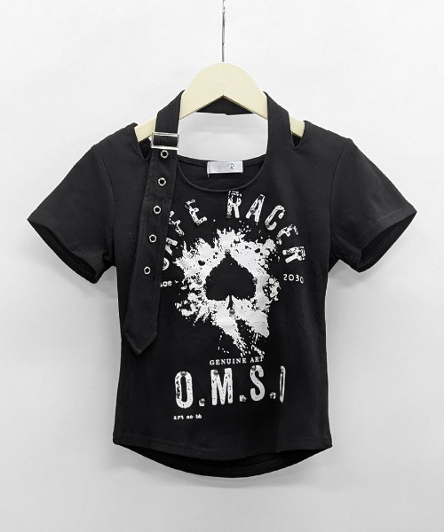 Riff（リフ）の「ベルトデザインプリントTシャツ（Tシャツ/カットソー・レディース・ホワイト/ブラック・FREE）」の9枚目の写真