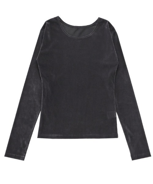 select MOCA(セレクトモカ)の「シアーベロアロンT(Tシャツ/カットソー・レディース・アイボリー/ブラウン/チャコールグレー/ブラック・FREE)」の22枚目の写真