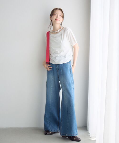 RETRO GIRL（レトロガール）の「ネックリボン半袖カットソー（Tシャツ/カットソー・レディース・オフホワイト/ライトグレー/ブラック・FREE）」の7枚目の写真