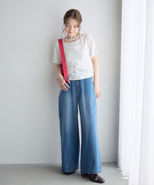RETRO GIRL（レトロガール）の「ネックリボン半袖カットソー（Tシャツ/カットソー・レディース・オフホワイト/ライトグレー/ブラック・FREE）」の8枚目の写真