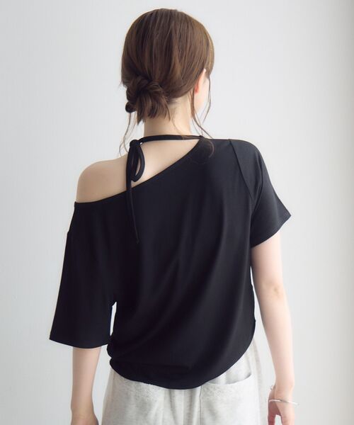 RETRO GIRL（レトロガール）の「ネックリボン半袖カットソー（Tシャツ/カットソー・レディース・オフホワイト/ライトグレー/ブラック・FREE）」の12枚目の写真