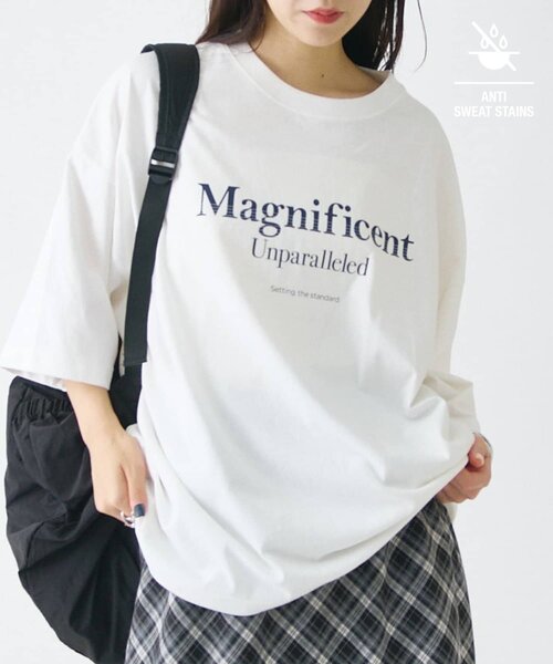 COLONY 2139(コロニートゥーワンスリーナイン)の「【汗じみ防止】アソートロゴプリントTシャツ(Tシャツ/カットソー・レディース・ホワイト/グレー/ブラウン・FREE)」の1枚目の写真